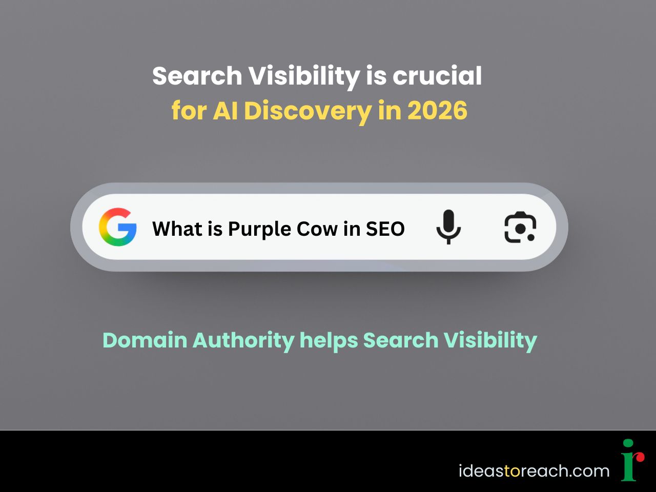Search visibility drives AI discovery in 2026, a core SEO insight from Ideas To Reach